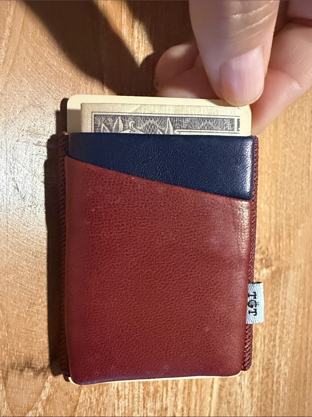 Men’s TGT Burgundy and Navy Deluxe Leather Card Wallet